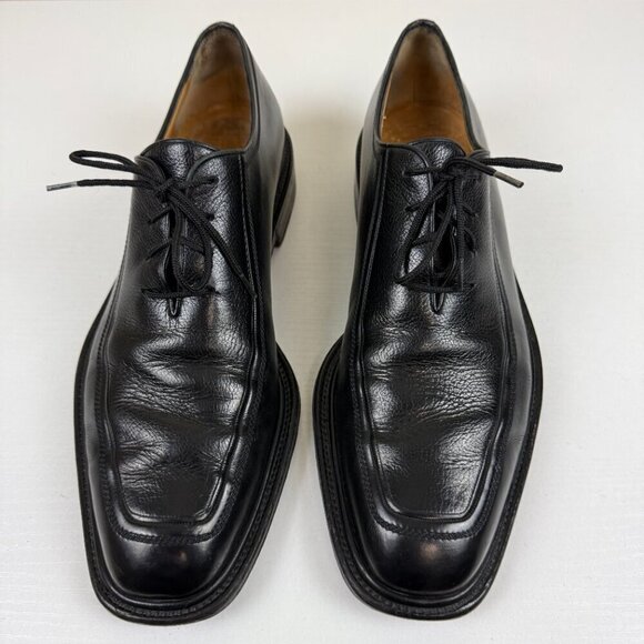 A Testoni Men\'s Lace Up Black Leather Oxfords